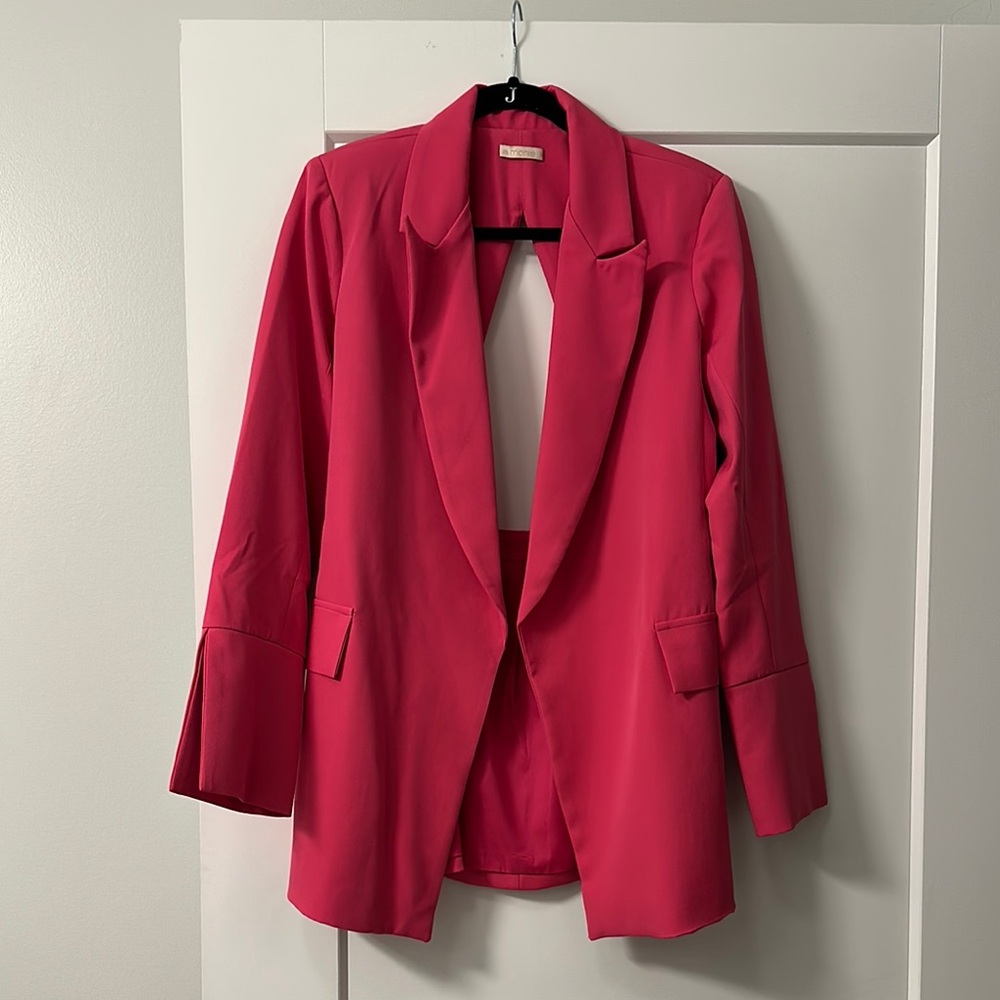 Maniere De Voir Pink Blazer Suit Jacket